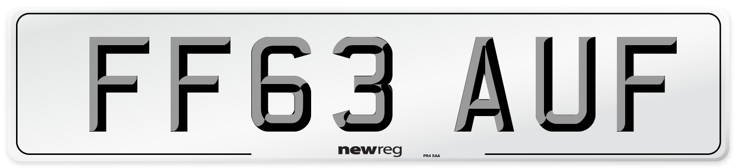 FF63 AUF Number Plate from New Reg